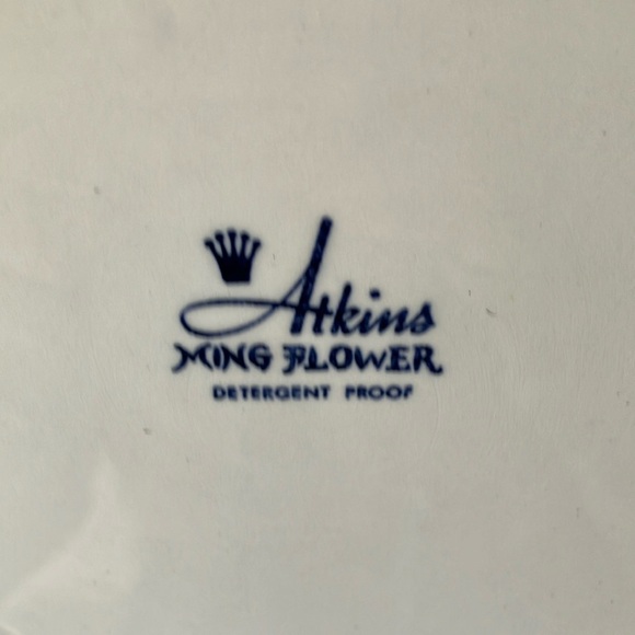 Atkins Ming Flower: Floral Blue & Cream Dinner Plate - Picture 15 of 15